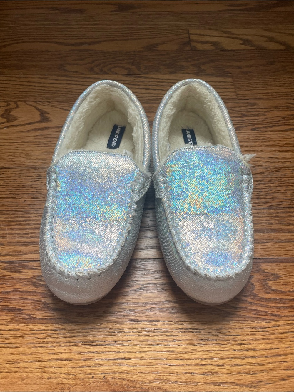 Lands End Kids Holographic Slip-On Slippers